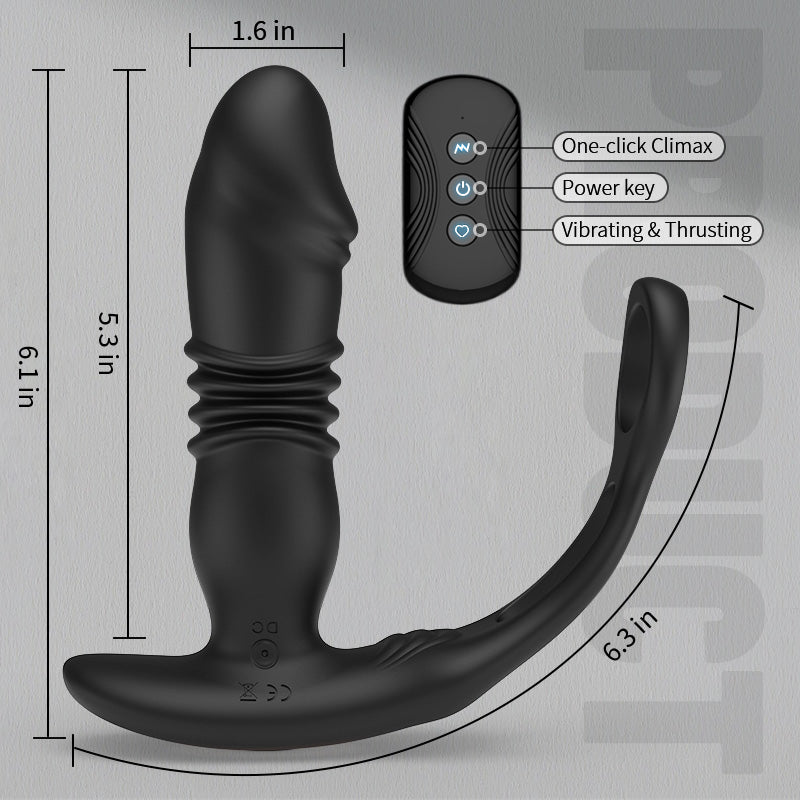 Glans 3 -Thrusting & 12 -Vibrating Cock Rings Prostate Massager