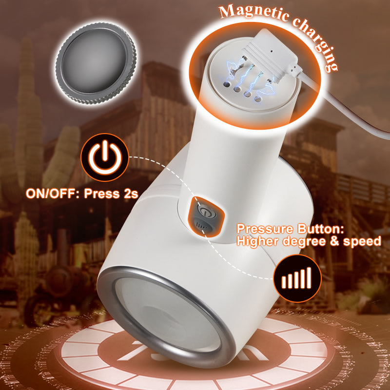 Automatic 3 Thrusting Telescopic Handheld Male Masturbator Open-ended Male Masturbator