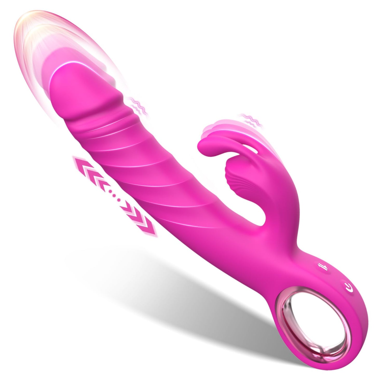 Thrusting Vibrator Adult Sex Toys - Dildos Vibrators for G Spot Clitoral with 7 Thrusting and 7 Vibrating Modes, Rabbit Sex Toys for Women Couples Purple