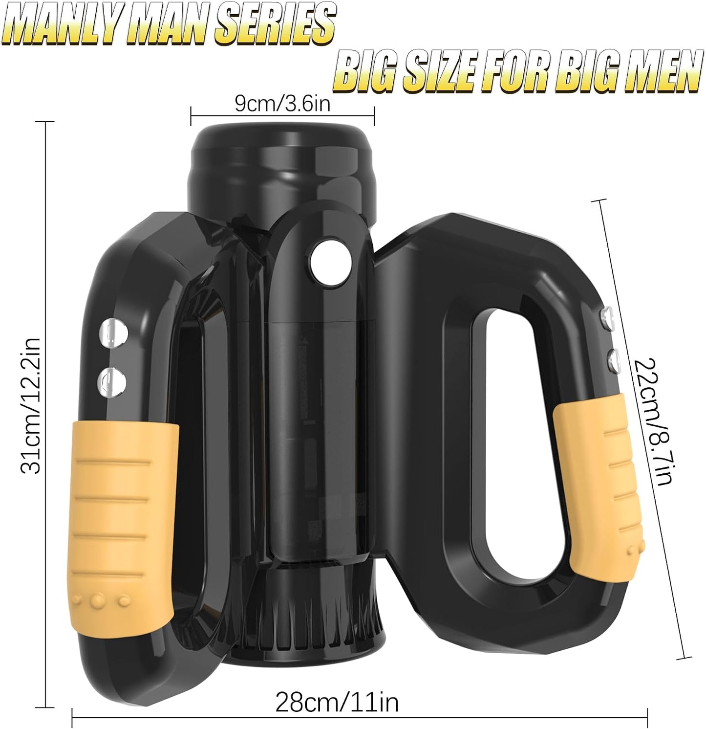 Automatic Male Masturbator Sex Toys for Men - Electric Adult Sex Machine with 10 Thrusting & Rotating Modes, Hands Free Stroker with Double Side Handle with Phone Holder Pocket Pussy Sleeves for Men