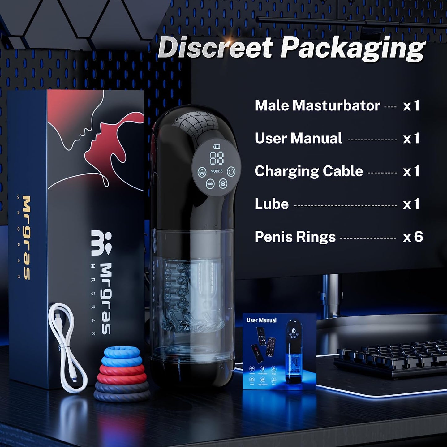 Male Masturbator Sex Toys for Men - AI Sync Male Sex Toy 9S Penis Pump & 9 Thrusting Rotating & 9 Vibrating Sucking Licking Modes Pocket Pussy Stroker Mens Sex Toy with LCD APP for Adult Toys & Games