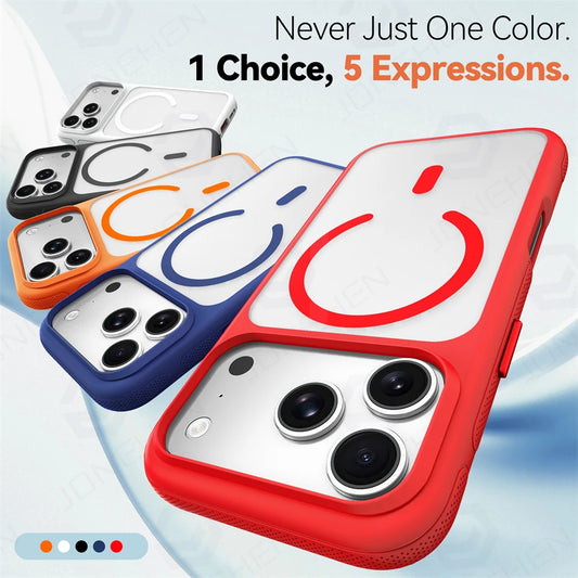For Magsafe Skin Feel Transparent Phone Case For iPhone 17 16 15 Plus 14 13 12 Pro Max Air Metal Buttons Siliconen Bumper Cover
