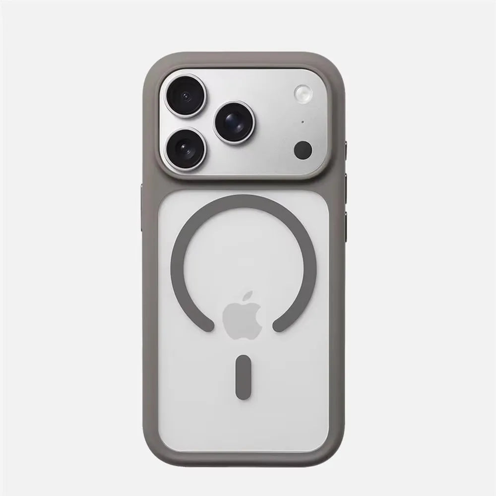 Luxury Transparent Magnetic Bumper Case For iPhone 17 Pro Max For Magsafe Wireless Charging Shockproof Clear Hard Back Cover