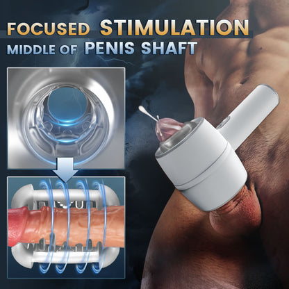 Automatic 3 Thrusting Telescopic Handheld Male Masturbator Open-ended Male Masturbator
