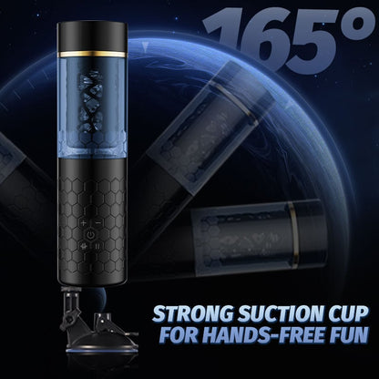 【4.33 IN Depth】STORM CUP 10 Thrusting Spinning Masturbator with Suction Cup Male Masturbator