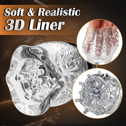 Automatic Male 5 Rotating ＆10 Vibrating Transparent Sleeve Oral Sex Cup Male Masturbators