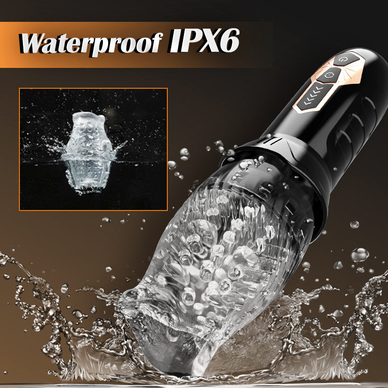 Automatic Male 5 Rotating ＆10 Vibrating Transparent Sleeve Oral Sex Cup Male Masturbators