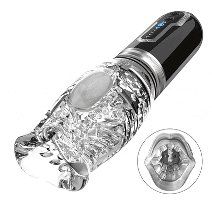 Amber-Double Egg Vibrators Automatic 5 Thrusting Male Masturbator Rotation 7 Vibrating Oral Sex Handheld Masturbator Pocket Pus