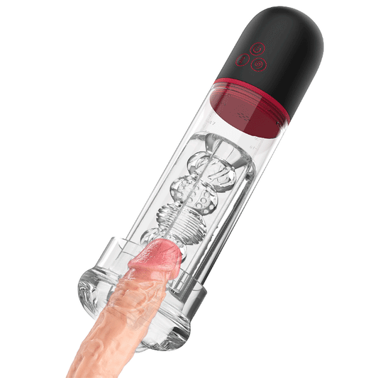 Electric Penis Enlarge Vacuum Pump Vibration 9 Mode Suction Penis Pump Automatic High-Vacuum Penis Enlargement Extend Pump, Air Pressure Device