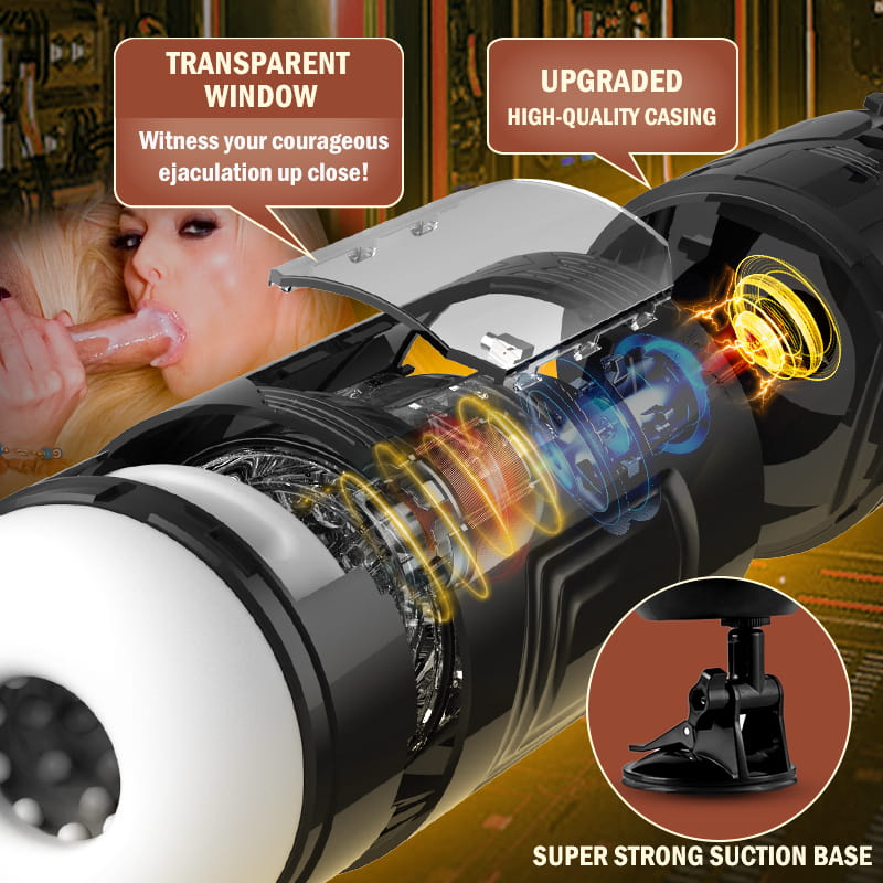 Automatic Male Masturbator Cup 7 Thrusting Rotating 7 Vibrating Masturbator with Suction Cup