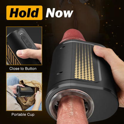 Morgan Open-ended Fully Waterproof Automatic 7 Thrusting Telescopic Rotating Portable Masturbator Male Sex Toys