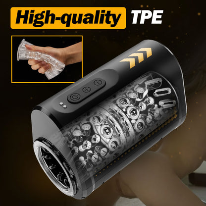 Morgan Open-ended Fully Waterproof Automatic 7 Thrusting Telescopic Rotating Portable Masturbator Male Sex Toys