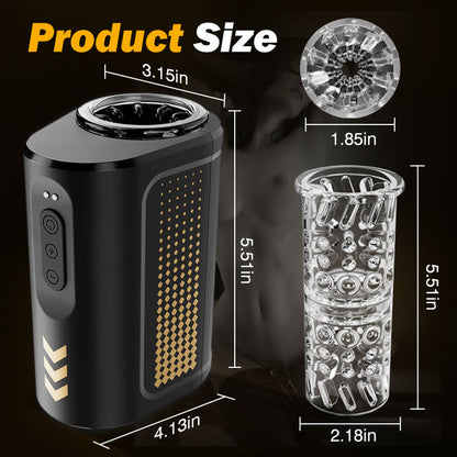 Morgan Open-ended Fully Waterproof Automatic 7 Thrusting Telescopic Rotating Portable Masturbator Male Sex Toys