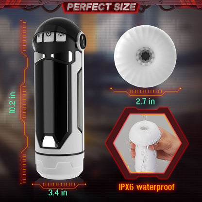 Automatic Male Masturbator Sex Toy One-click Orgasm with 4 Thrusting Telescopic & Heating Future Masturbator
