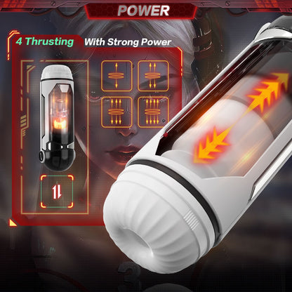 Automatic Male Masturbator Sex Toy One-click Orgasm with 4 Thrusting Telescopic & Heating Future Masturbator