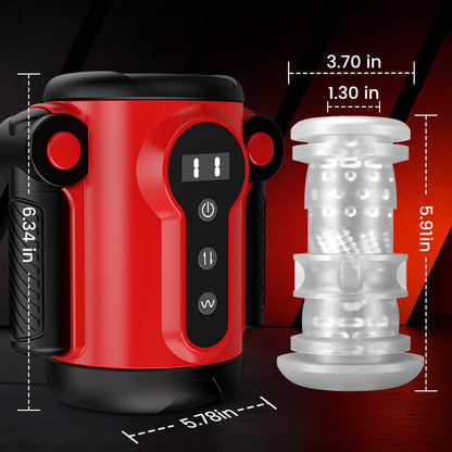 Calvin Automatic 9 Thrusting & Vibrating Massage Training Male Masturbator 2 IN 1 Sex Toy