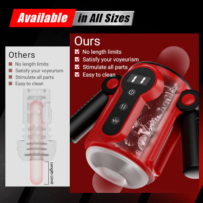 Calvin Automatic 9 Thrusting & Vibrating Massage Training Male Masturbator 2 IN 1 Sex Toy