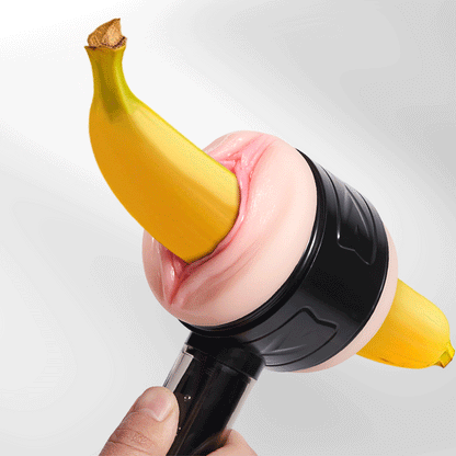 10 Vibration Anal realistic 3D Open-Ended Vaginal 2 in 1 Handheld Masturbator