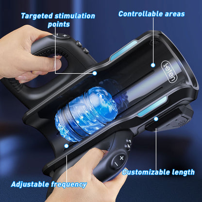 Leten Sex Toy Automatic Male Masturbator - Men Electric Adult Sex Machine with 12times/s Thrusting, Hand Free Penis Training Stroker with Phone Holder and 2 Soft Silicone Pocket Pussy