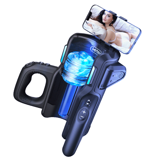 Leten Sex Toy Automatic Male Masturbator - Men Electric Adult Sex Machine with 12times/s Thrusting, Hand Free Penis Training Stroker with Phone Holder and 2 Soft Silicone Pocket Pussy