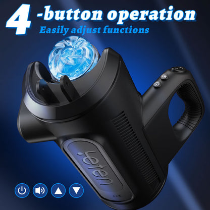 Leten Sex Toy Automatic Male Masturbator - Men Electric Adult Sex Machine with 12times/s Thrusting, Hand Free Penis Training Stroker with Phone Holder and 2 Soft Silicone Pocket Pussy