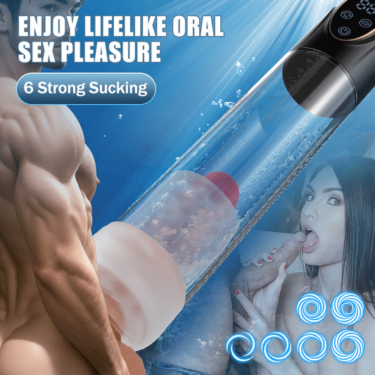 Electric Penis Enlarge Vacuum Pump Full Waterproof 6 Modes Erection Enlargement Penis Pump Automatic High-Vacuum Penis Enlargement Extend Pump