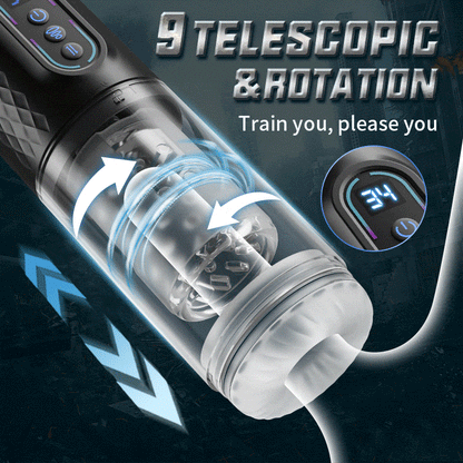 Automatic Male 9 Rotating & Thrusting & Sucking Telescopic Penis Pump Masturbator Male Men Sex Toy