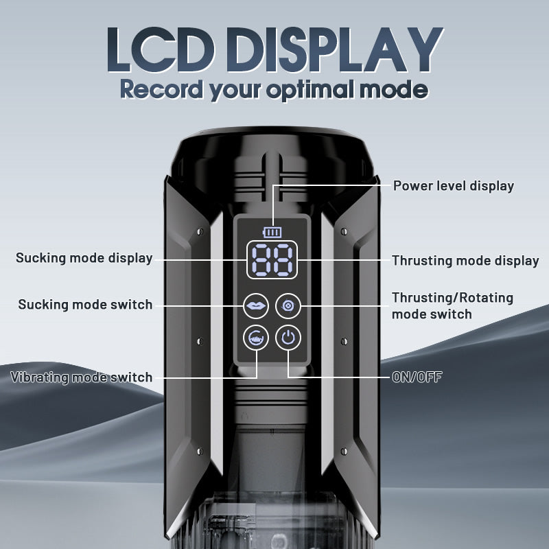 Automatic Male Masturbator 7 Thrusting Rotation 7 Vacuum Sucking for Oral Sex LCD Display Masturbator Sex Toys for Men