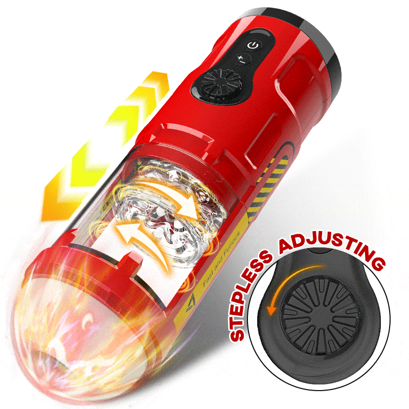 Automatic Thrusting Telescopic Rotating Male Masturbator with Visible Channel