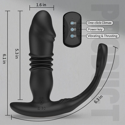 Glans 3 -Thrusting & 12 -Vibrating Cock Rings Prostate Massager