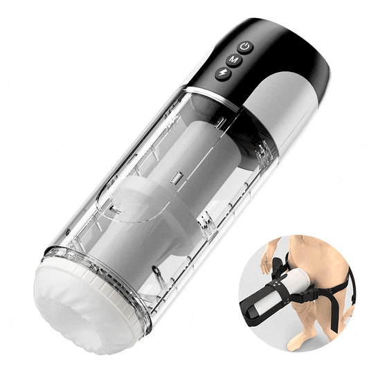Wearable Automatic 7 Thrusting & Vibrating Heating Vocable Masturbator Male Sex Toys