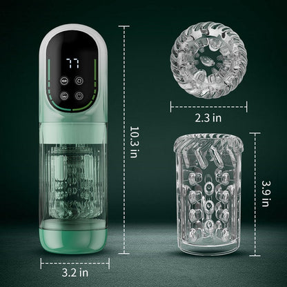 4 in 1 Dual Egg Vibrator Automatic Male Rotating Thrusting Telescopic Suction Masturbator Sex Toys for Men