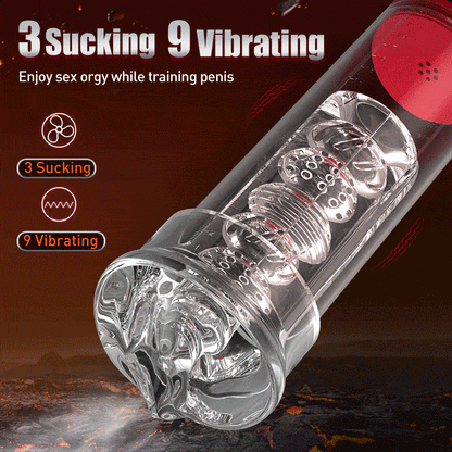 Electric Penis Enlarge Vacuum Pump Vibration 9 Mode Suction Penis Pump Automatic High-Vacuum Penis Enlargement Extend Pump, Air Pressure Device