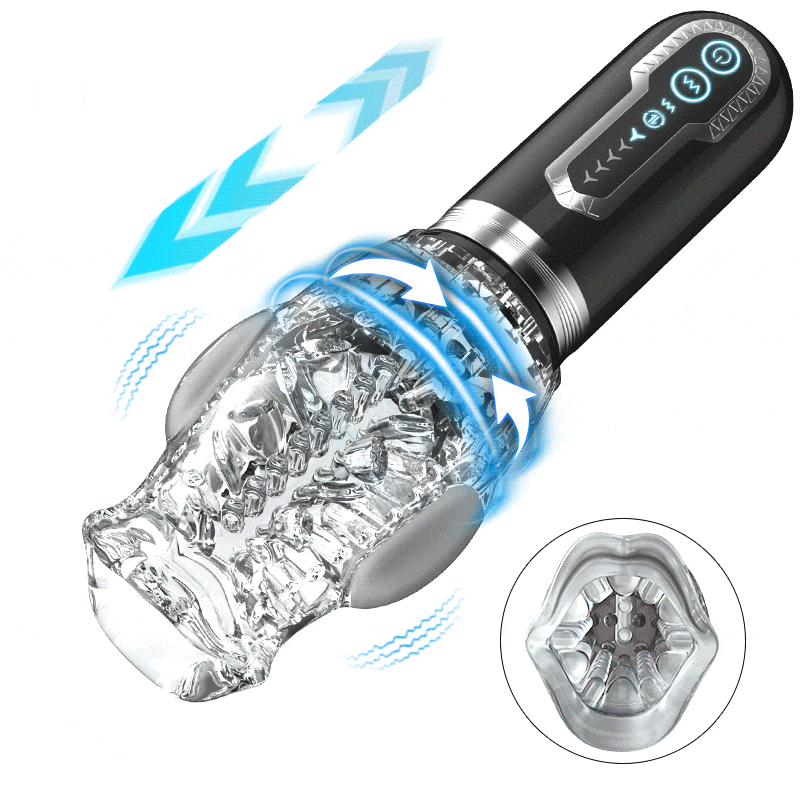 Amber-Double Egg Vibrators Automatic 5 Thrusting Male Masturbator Rotation 7 Vibrating Oral Sex Handheld Masturbator Pocket Pus
