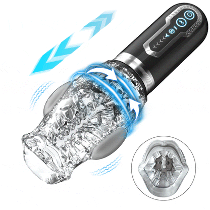 Amber-Double Egg Vibrators Automatic 5 Thrusting Male Masturbator Rotation 7 Vibrating Oral Sex Handheld Masturbator Pocket Pus