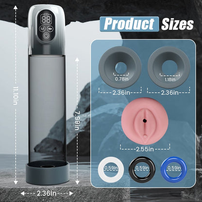 Electric Penis Enlarge Vacuum Pum 4 IN 1 Vacuum Penis Pump with Multiple Training modes for the Training Season Automatic High-Vacuum Penis Enlargement Extend Pump