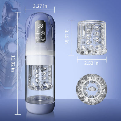 Iron Man Automatic 7 Thrusting Rotating Suction Masturbator Penis Pump Pocket Pussy Male Masturbators