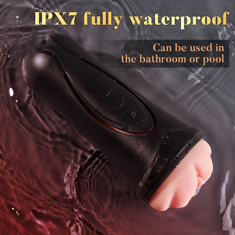 【6.5 IN Depth】Pressure Palm 10 Vibrations Realistic Labia Vaginal Pressure IPX7 Waterproof Electric Masturbator Pocket
