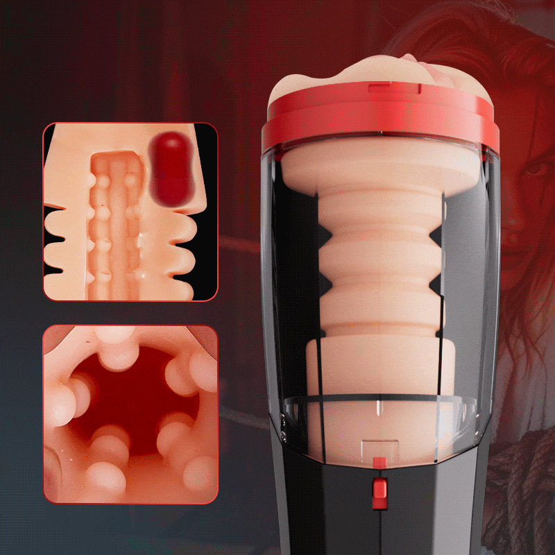 Lifelike Automatic 5 Thrusting Telescopic 10 Vibrating Vocable Masturbator