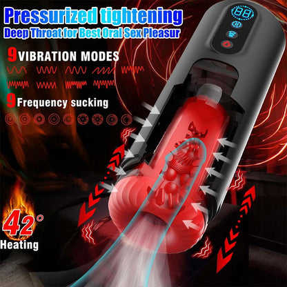 Automatic Male Telescopic Rotation Masturbators Cup 9 Thrusting Telescopic Vibration Sucking Heated Aircraft Male Stroker