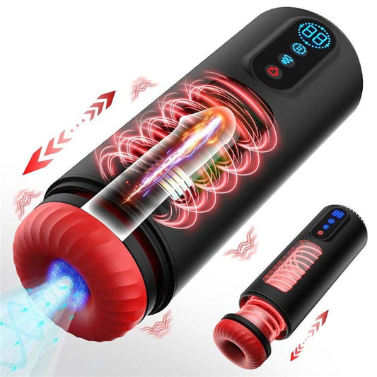 Automatic Male Telescopic Rotation Masturbators Cup 9 Thrusting Telescopic Vibration Sucking Heated Aircraft Male Stroker
