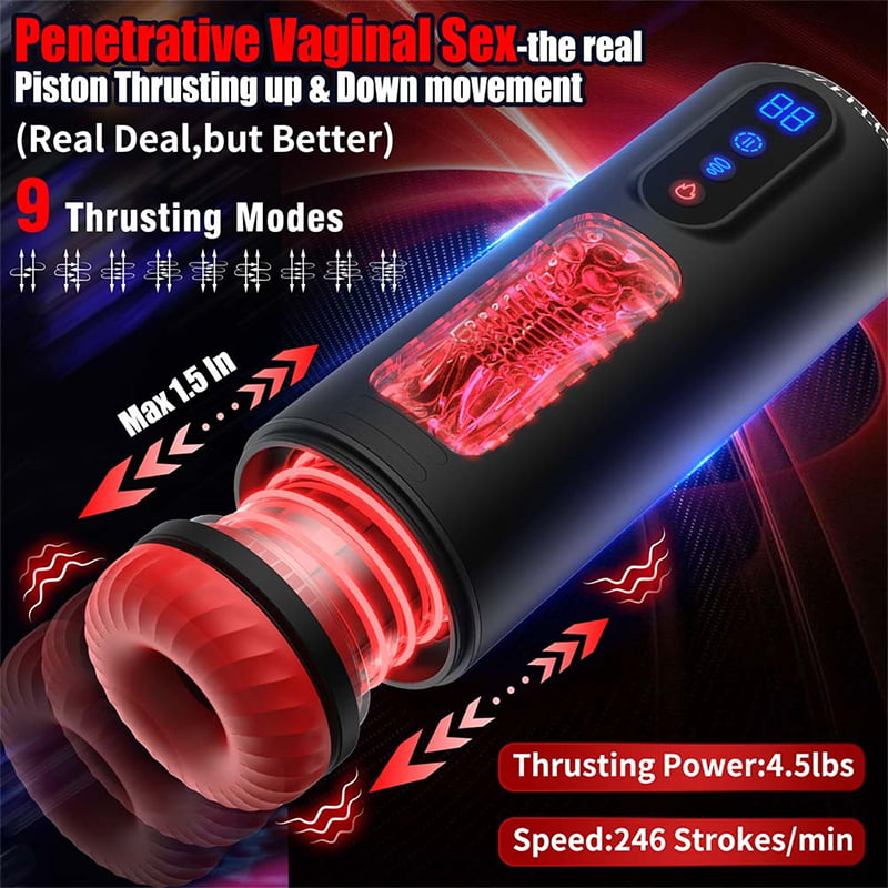 Automatic Male Telescopic Rotation Masturbators Cup 9 Thrusting Telescopic Vibration Sucking Heated Aircraft Male Stroker