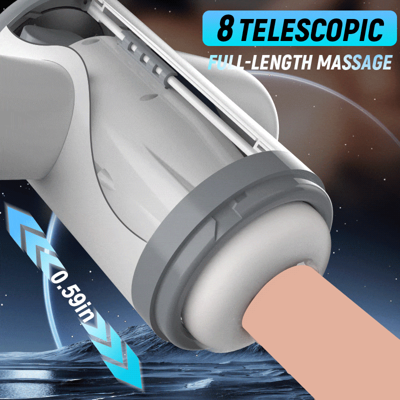 Jackson Self-Lube Automatic 8 Thrusting Telescopic & Sucking Automatic Lubricating Male Masturbator with Strap, Hands Free Thrusting Sex Toys for Men, Adult Pleasure Automatic Stroker, Masturbador para Hombre Blowjobsex Machine
