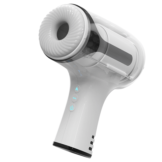 Automatic Through-Hole Thrusting Telescopic Vibrating Stroking Open-ended Male Masturbator Sex Toys for Men