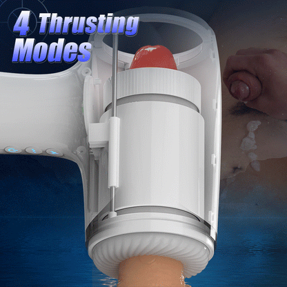 Automatic Through-Hole Thrusting Telescopic Vibrating Stroking Open-ended Male Masturbator Sex Toys for Men