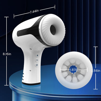 Automatic Through-Hole Thrusting Telescopic Vibrating Stroking Open-ended Male Masturbator Sex Toys for Men