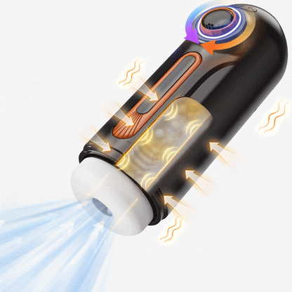 【5.7 IN Depth】6 IN 1-10 Vibrating & Automatic Thrusting Telescopic with 4 Sucking Male Maturbator Male Sex Toy