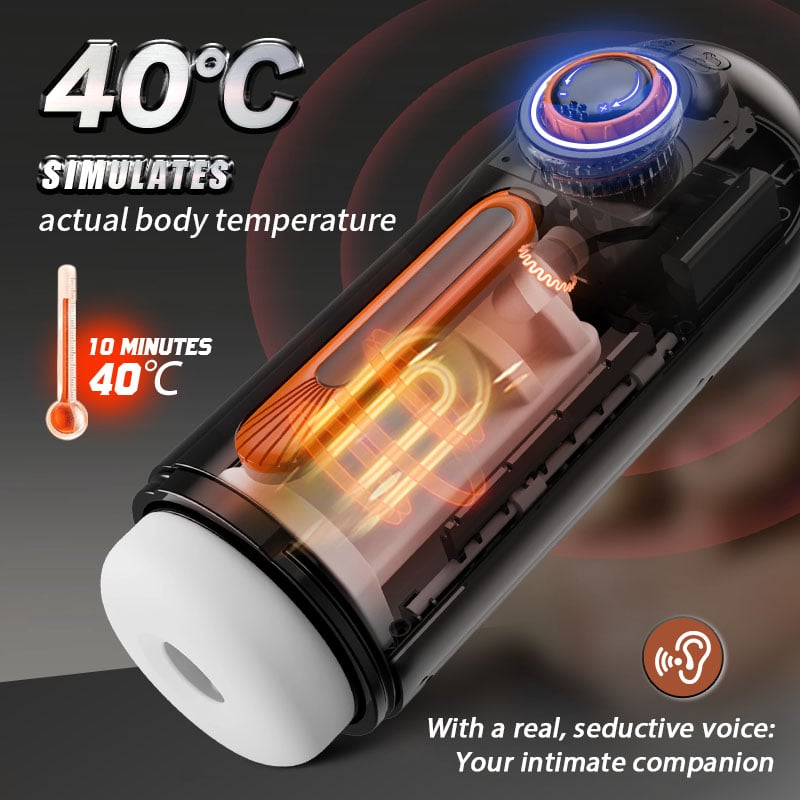 【5.7 IN Depth】6 IN 1-10 Vibrating & Automatic Thrusting Telescopic with 4 Sucking Male Maturbator Male Sex Toy