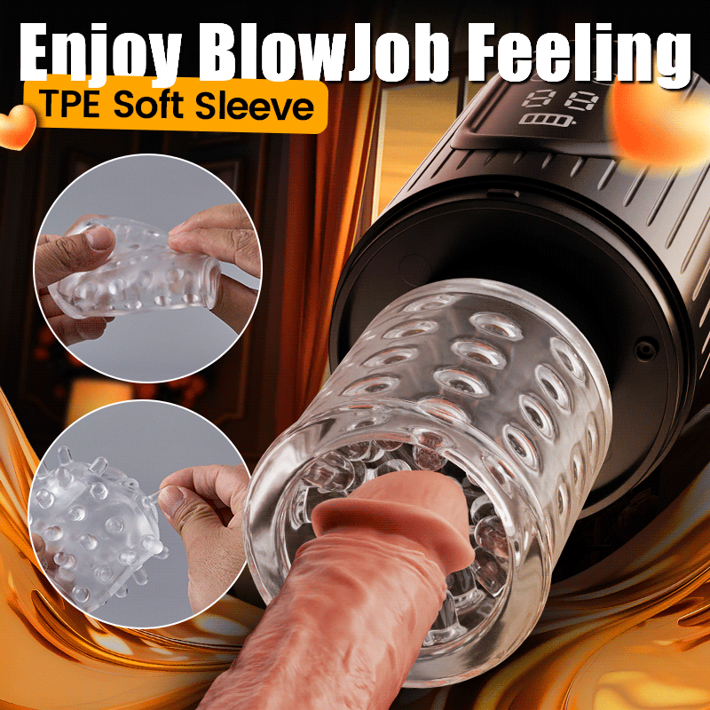 Automatic Thrusting Telescopic Suction Quiet & Digital Display Vacuum Penis Pumps Masturbator Pocket Pussy Adult Sex