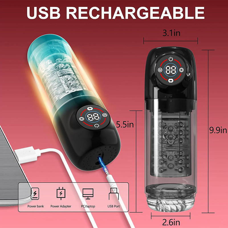 Automatic 7 Rotating 7 Sucking Lcd Display Pumps & Enlargers Automatic Male Masturbator